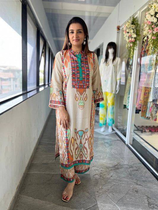 Autumn Haze Summer Modern Patola Palazzo Set