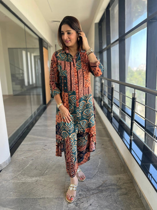 Metallic and Bead Embroidery Coord Set