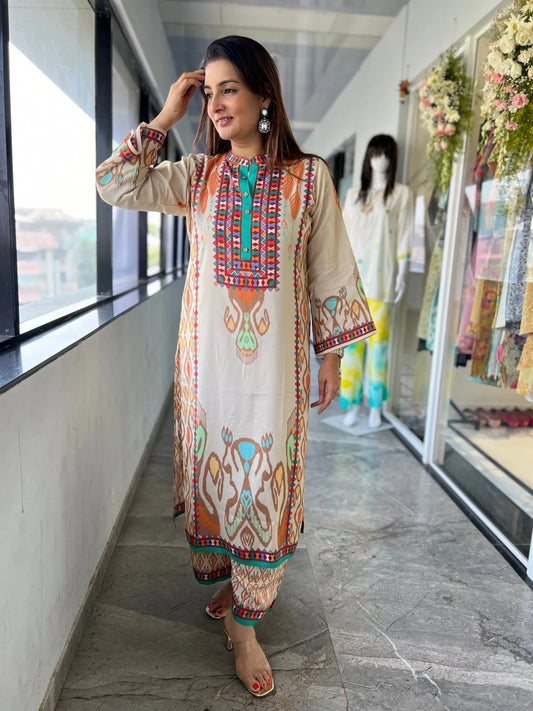 Autumn Haze Summer Modern Patola Palazzo Set