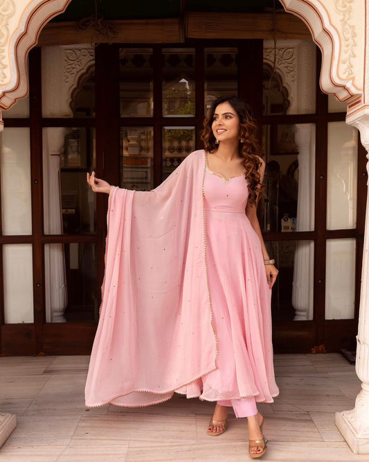 NEW LAUNCHING GEORGETTE GOWN WITH DUPATTA SET