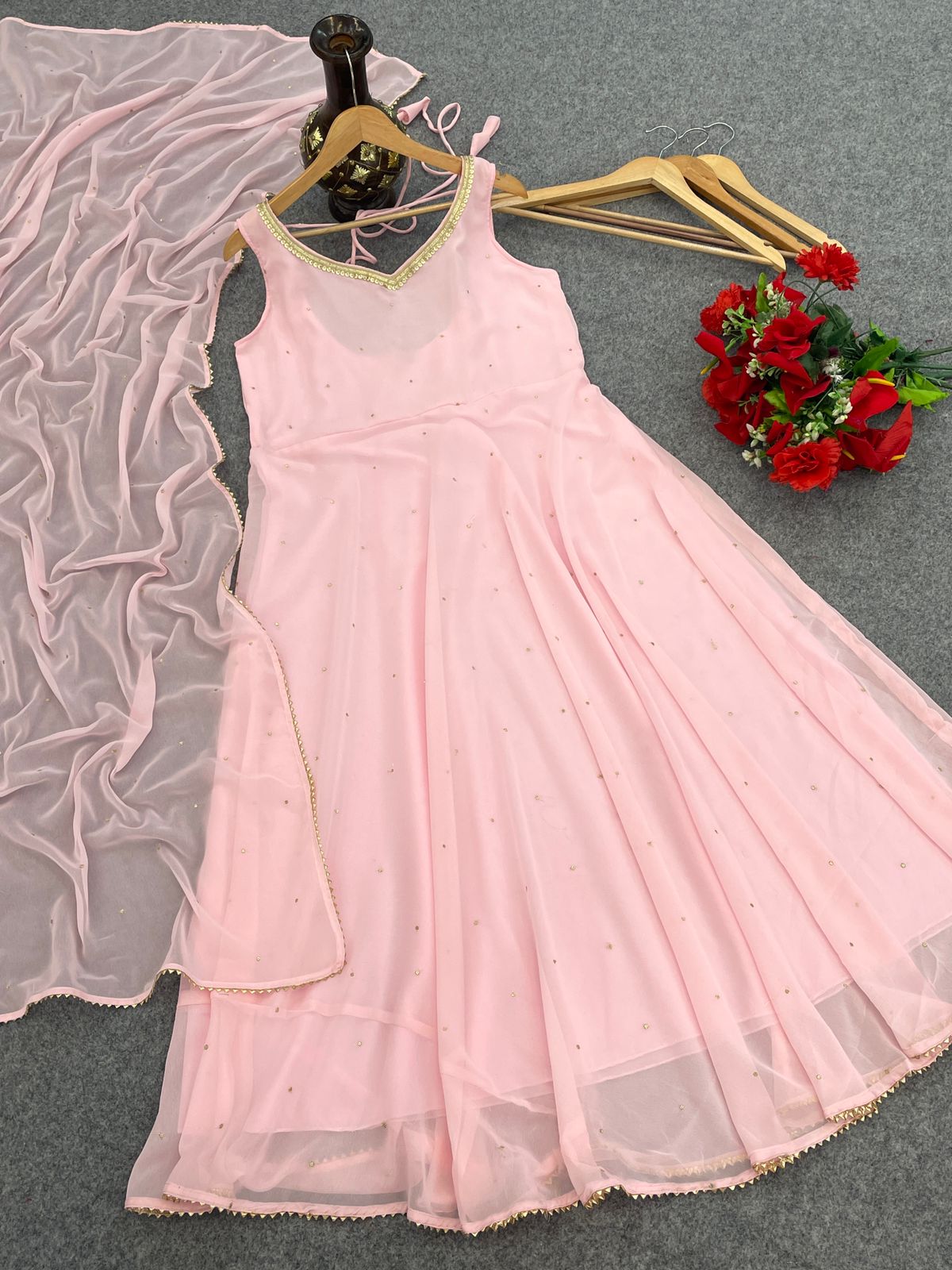 NEW LAUNCHING GEORGETTE GOWN WITH DUPATTA SET