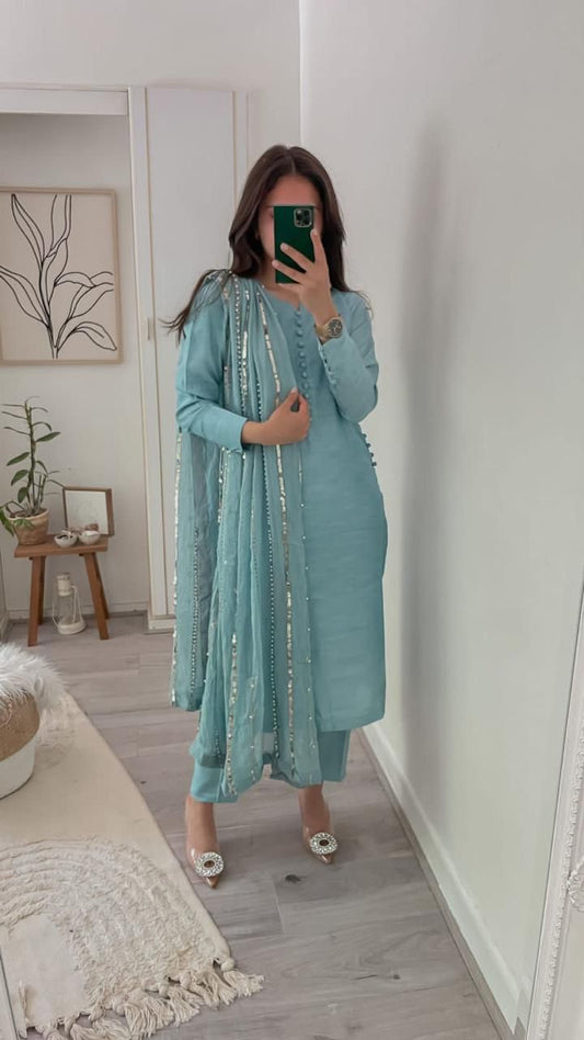 NEW DESIGNER PARTY WEAR LOOK FANCY TOP BOTTOM WITH DUPATTA SET