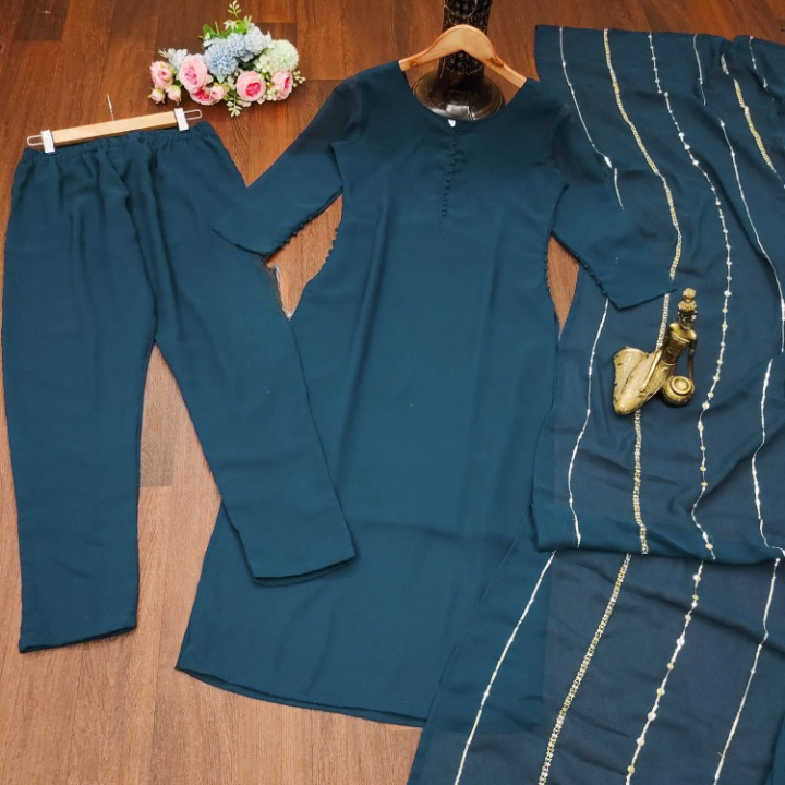 NEW DESIGNER PARTY WEAR LOOK FANCY TOP BOTTOM WITH DUPATTA SET