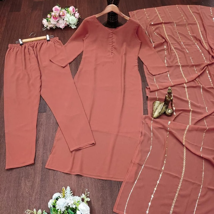 NEW DESIGNER PARTY WEAR LOOK FANCY TOP BOTTOM WITH DUPATTA SET