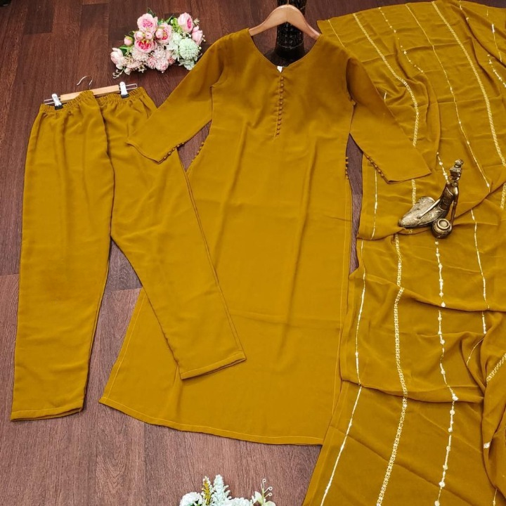 NEW DESIGNER PARTY WEAR LOOK FANCY TOP BOTTOM WITH DUPATTA SET