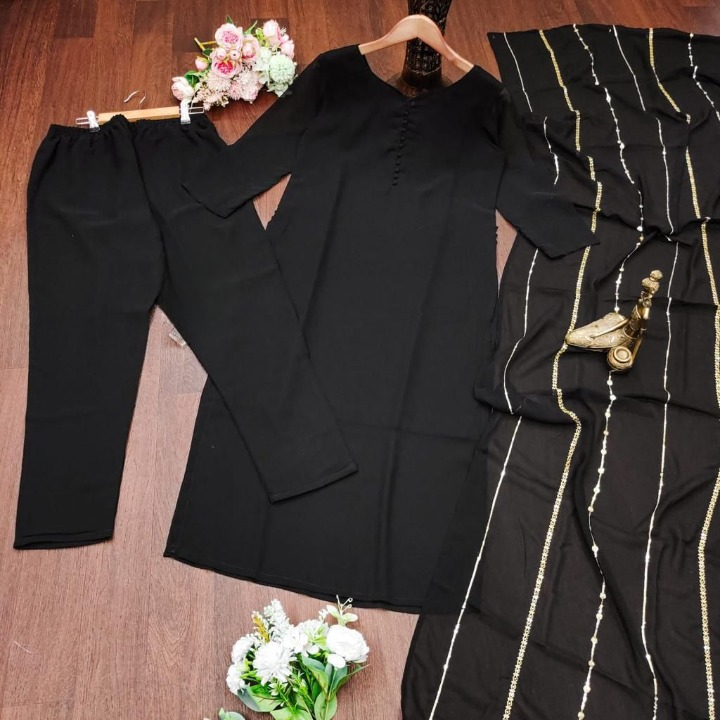 NEW DESIGNER PARTY WEAR LOOK FANCY TOP BOTTOM WITH DUPATTA SET
